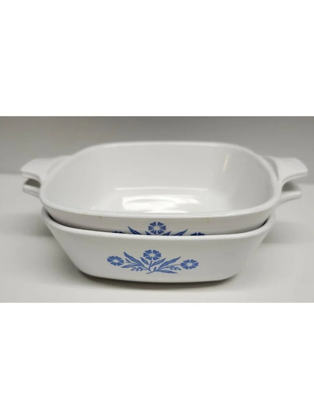 2- CorningWare P-41 Cornflower Blue Petite Pans Blue Stamp Casserole Dishes